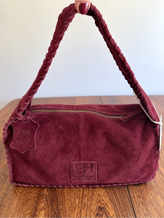 Haute Hippie Handbags - RARE-FIND Haute Hippie Burgundy Wine Suede Braided Strap Shoulder Bag